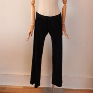 Y2K 2000's Black Juicy Couture Terry Cloth Cotton Track Pants Made in America